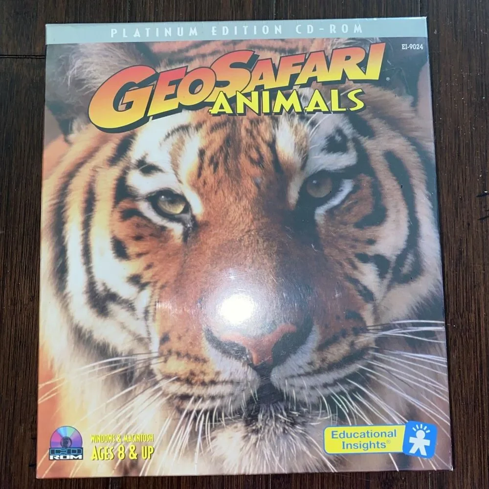 GeoSafari Animals Educational Insights 15 Games Ages 8 + Mac Windows CD ROM 2000